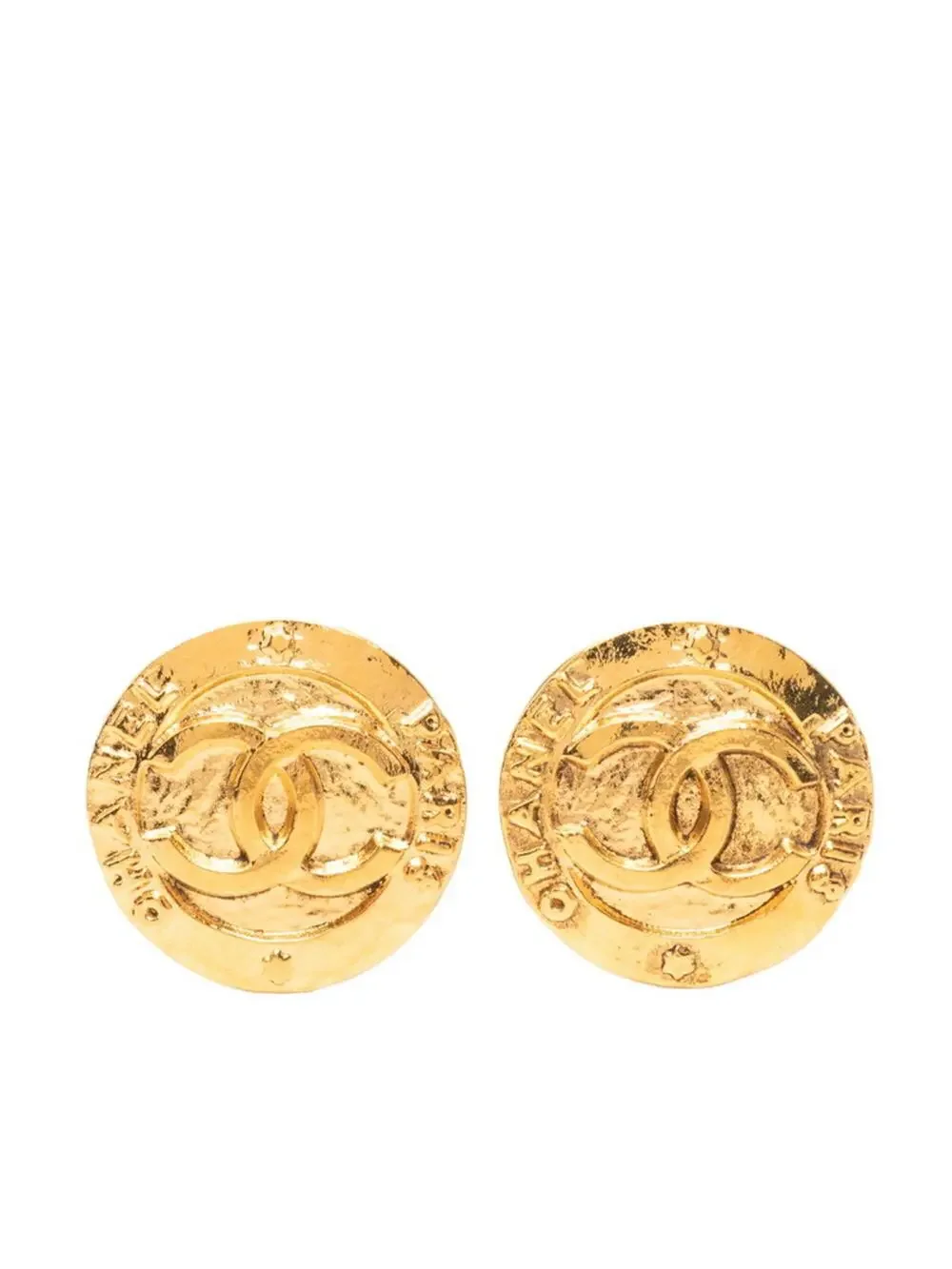 Chanel Cc Logo Round Clip-On Earrings #327476C61B